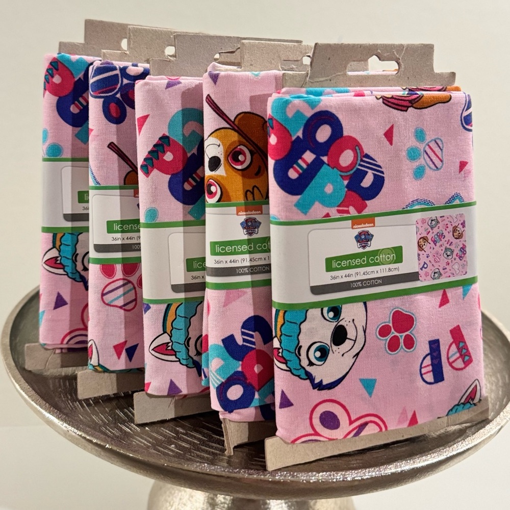 BUNDLE OF 5 Paw Patrol “Good Pup” Pre-cut Cotton Fabric 44”x1 yard.